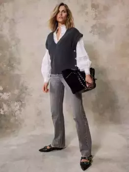 Топ Mint Velvet Button Tabard, серый