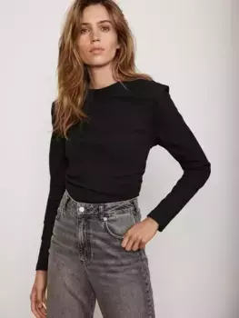 Топ Mint Velvet Extended Shoulder, черный