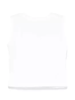 Топ Miss Grant Kids с цветочной аппликацией, белый