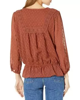 Топ Miss Me Swissdot Chiffon Top, цвет Rust Brown