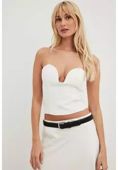 Топ MIT KORSETTDETAIL NA-KD, белый