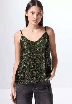Топ MIT PAILLETTEN Street One Studio, темно-зеленый