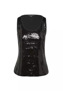 Топ MIT PAILLETTENBESATZ comma, черный