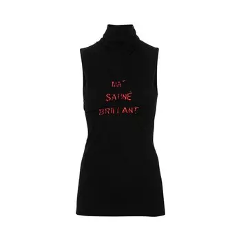 Топ MM6 Maison Margiela Ribbed Top, черный