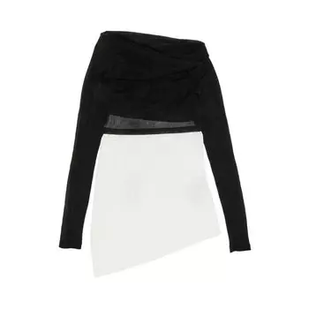 Топ MM6 Maison Margiela Sheer Rib Jersey 'Black/White', черный