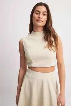Топ Mock Neck NA-KD, бежевый