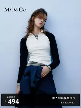 Топ Moco с рукавами реглан и высоким воротником, черный