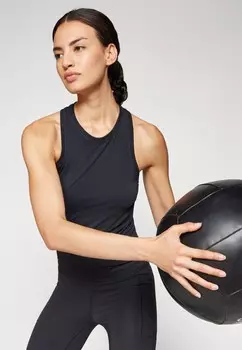 Топ MOMENTUM SEAMLESS SPORT LENGTH TANK Athleta, черный