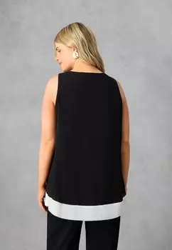 Топ Mono Colourblock Overlay Live Unlimited London, черный