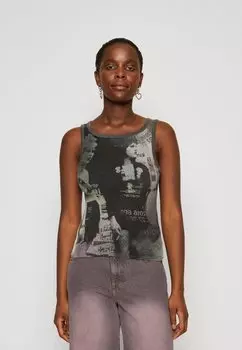 Топ MONO PHOTO TANK BDG Urban Outfitters, цвет black