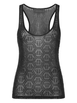Топ Monogram Strass Philipp Plein, черный