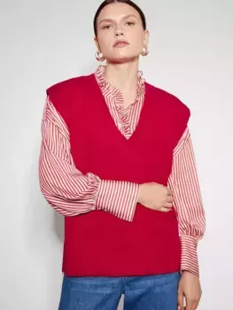 Топ Monsoon Zuri Zip Detail Knit, красный