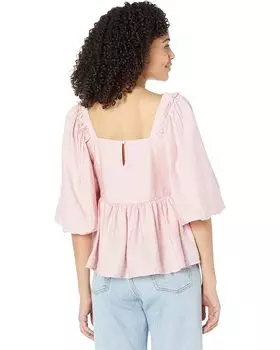 Топ MOON RIVER Balloon Sleeve Woven Top, розовый