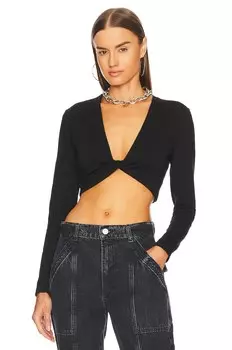 Топ MSGM Twist Crop, черный