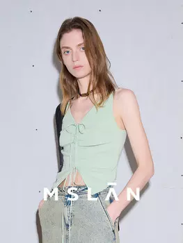 Топ Mslan на завязках, зеленый