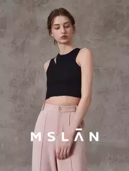 Топ MSlan с круглым вырезом, черный