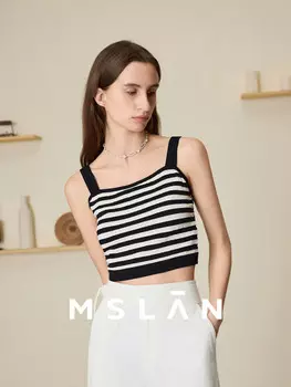 Топ MSlan в классическом полосатом стиле, черный