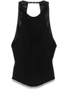 Топ Mugler сшитый на заказ с халтернеем, черный