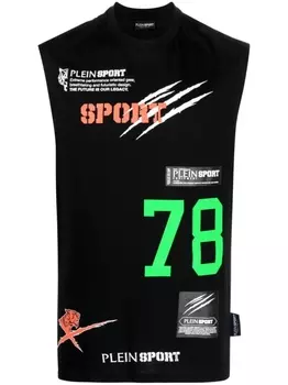 Топ Multilogo без рукавов Plein Sport, черный