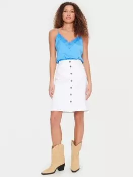 Топ на бретельках Ash с кружевной отделкой и вырезом Saint Tropez, лазурный синий