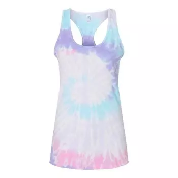 Топ на бретельках Colortone Tie-Dyed Racerback, цвет Unicorn
