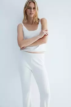 Топ на бретельках из тонкой вязки. H&M, бежевый