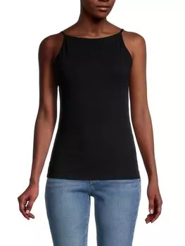 Топ на Бретельках James Perse с вырезом лодочкой, черный