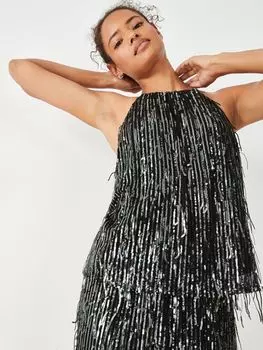 Топ на бретельках Naomi с пайетками HUSH, черный