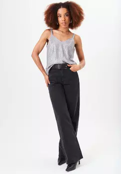 Топ на бретельках с пайетками и v-образным вырезом Gini London, серебряный