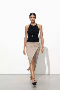 Топ на бретельках сзади ZARA, черный