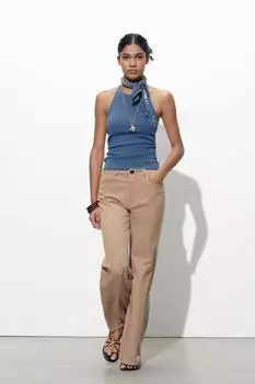 Топ на бретельках сзади ZARA, средне-синий