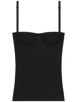 Топ на бретелях Courrges, черный