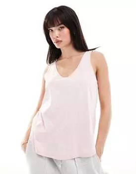 Топ на бретелях из мытого розового хлопка ASOS DESIGN Ultimate с круглым вырезом