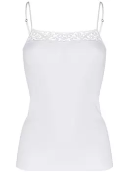 Топ на бретелях Moments с кружевной отделкой Hanro, белый