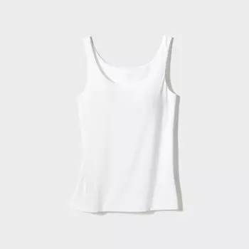 Топ на бретелях с бюстгальтером Airism UNIQLO, белый
