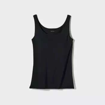 Топ на бретелях с бюстгальтером Airism UNIQLO, черный