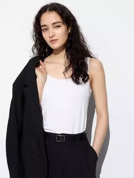 Топ на бретелях с чашечками airism Uniqlo, белый