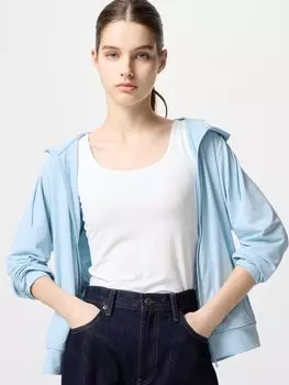 Топ на бретелях с чашечками airism Uniqlo, белый