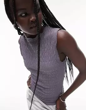 Топ на бретелях с фактурной текстурой Topshop Slate Bubble