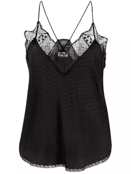Топ на бретелях с логотипом Zadig&Voltaire, черный