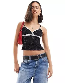 Топ на бретелях в горошек ASOS DESIGN