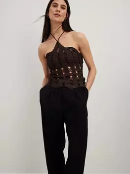 Топ NA-KD Knitted Top, цвет Chocolate