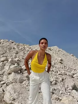 Топ NA-KD, светло-желтого