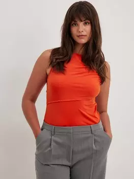 Топ NA-KD Top, темно-оранжевый