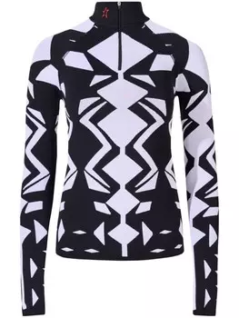 Топ на молнии из геожаккарда Perfect Moment, черный