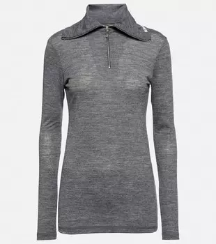 Топ на молнии с логотипом JIL SANDER, серый