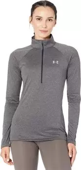 Топ на молнии Tech 1/2 Under Armour, цвет Carbon Heather/Metallic Silver