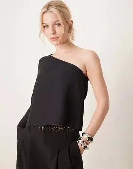Топ на одно плечо черного цвета Vila