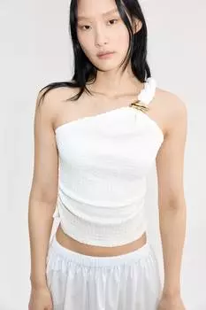 Топ на одно плечо H&M, белый