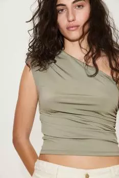 Топ на одно плечо H&M, зеленый